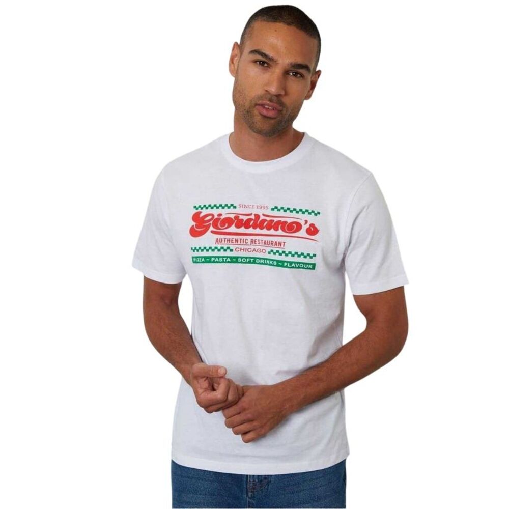 Threadbare Mens Pizza Knitted T-Shirt / White